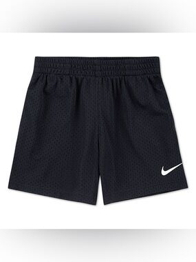 Nike Black Toddler Mesh Athletic Shorts with White Swoosh